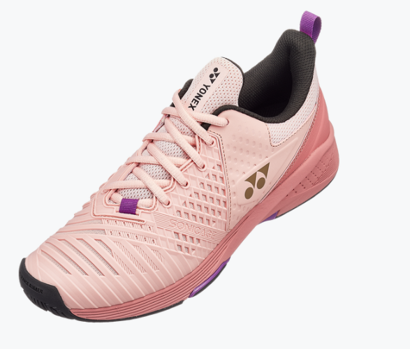 Yonex Power Cushion Sonicage 3 Women's Tennis Shoes - Pink/Beige - All Court Performance for Ladies - Perfect for Casual Play & Competitive Matches