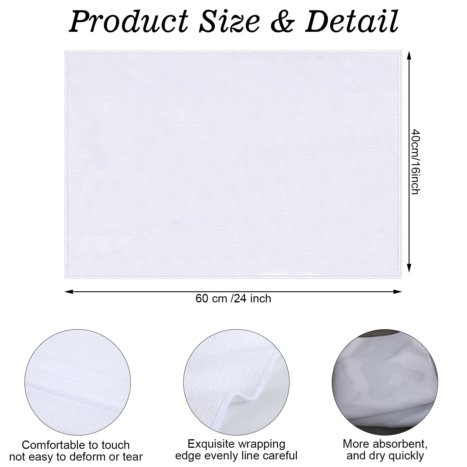 Premium Sublimation Dish Towels - Super Absorbent Multi-Purpose Kitchen & Bathroom Towels (16x24 Inch, 3-Pack) - Ideal for Cooking, Cleaning, DIY Projects & Home Decor