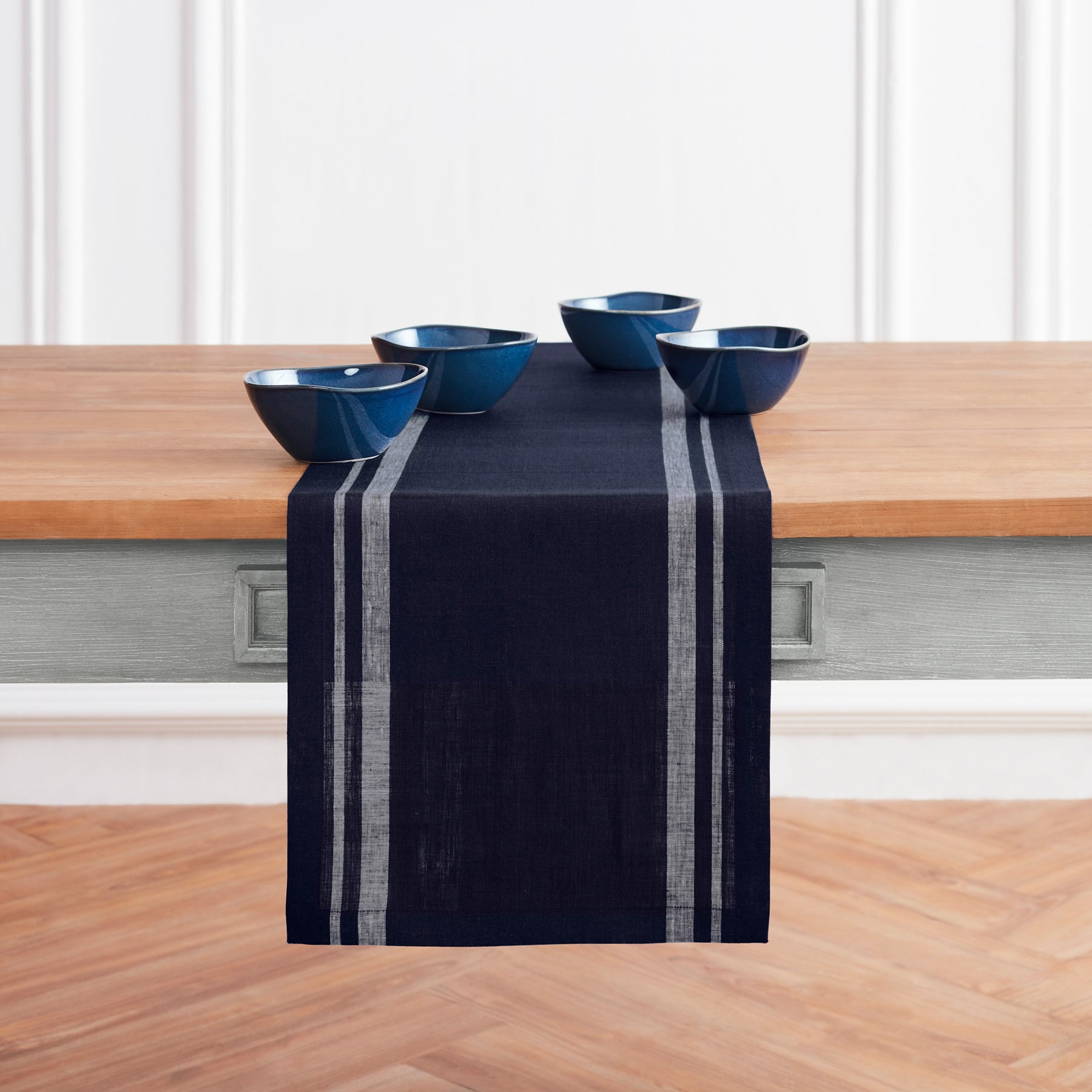 Natural and White French Stripe