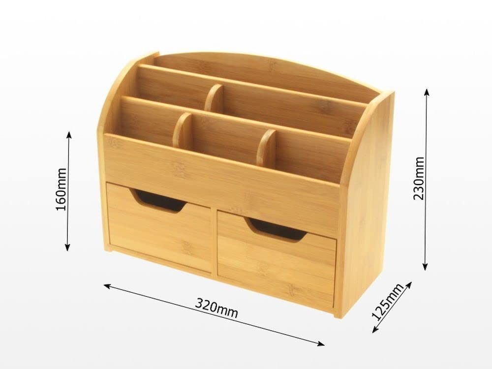 Bamboo Wall Mounted Letter Holder & Key Rack - Desk Organizer for Mail, Notes, and Keys - Perfect for Home Office, Entryway, and Kitchen Organization