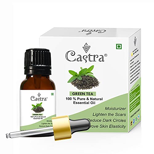 100% Pure & Natural Castra Green Tea Essential Oil - 15ml for Clear Face & Skin Rejuvenation | Anti-Aging, Acne Treatment & Aromatherapy | Perfect for DIY Skincare, Massage & Relaxation