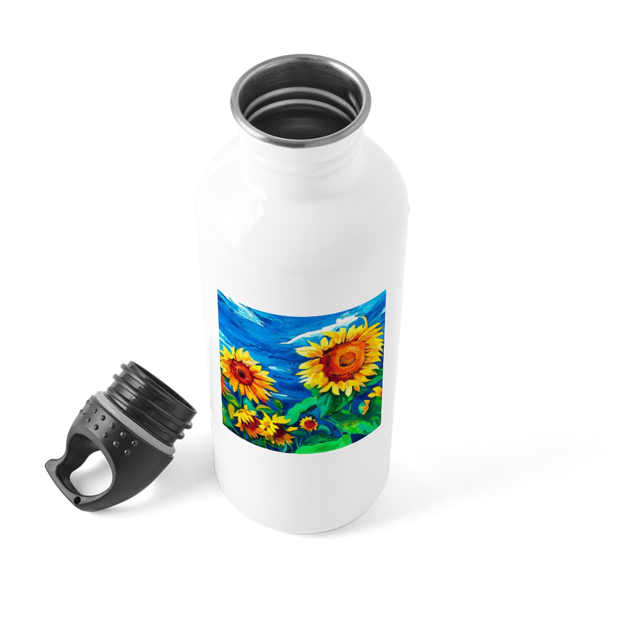Sunflowers Painting Stainless Steel Water Bottle 1.0L (34 oz) - Insulated, Leakproof, BPA-Free - Perfect for Outdoor Activities, Gym, Office & Travel