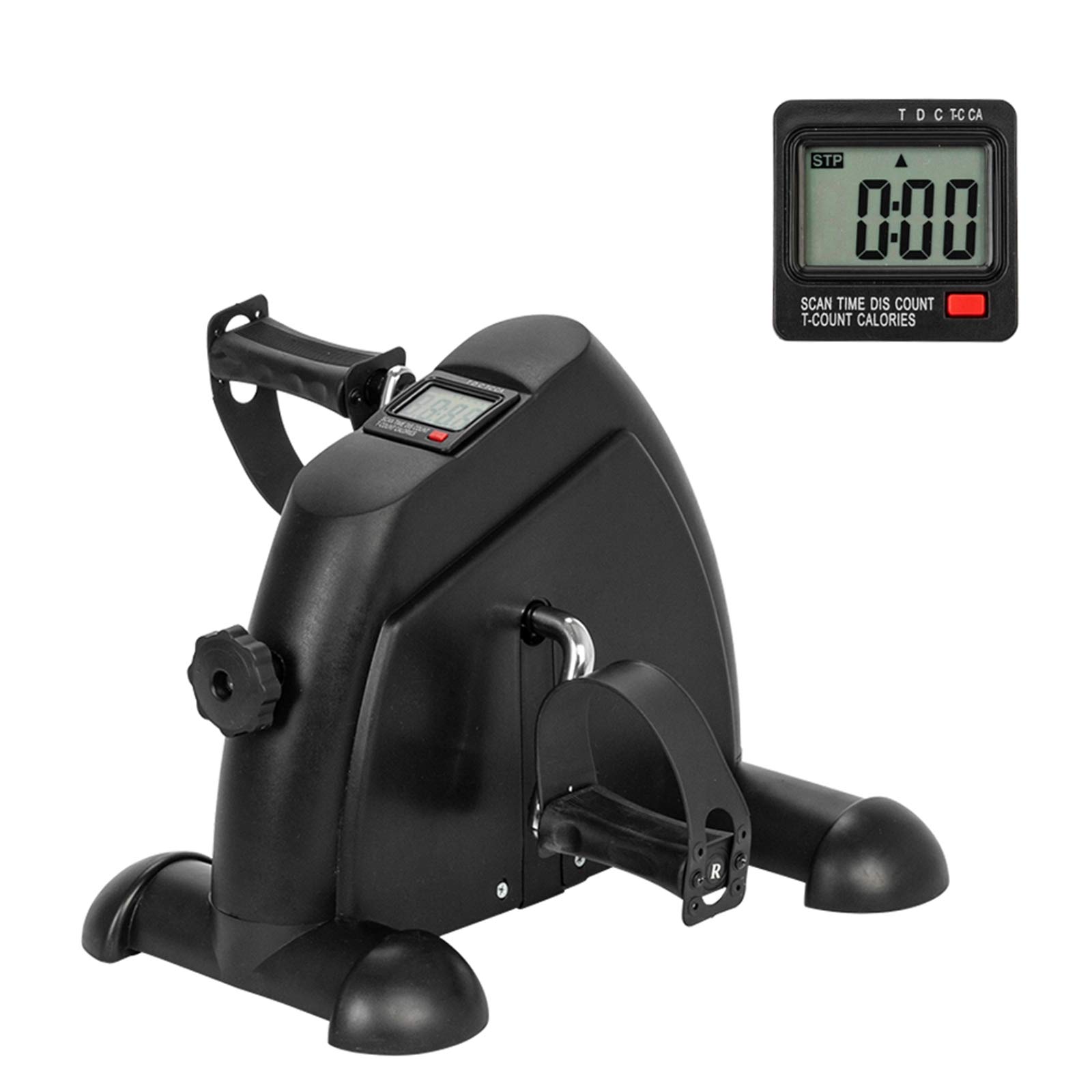MengK W002K Mini Exercise Bike for Home Use - Portable Hand and Foot Trainer (Black) - Perfect for Office, Travel & Physical Therapy Workouts