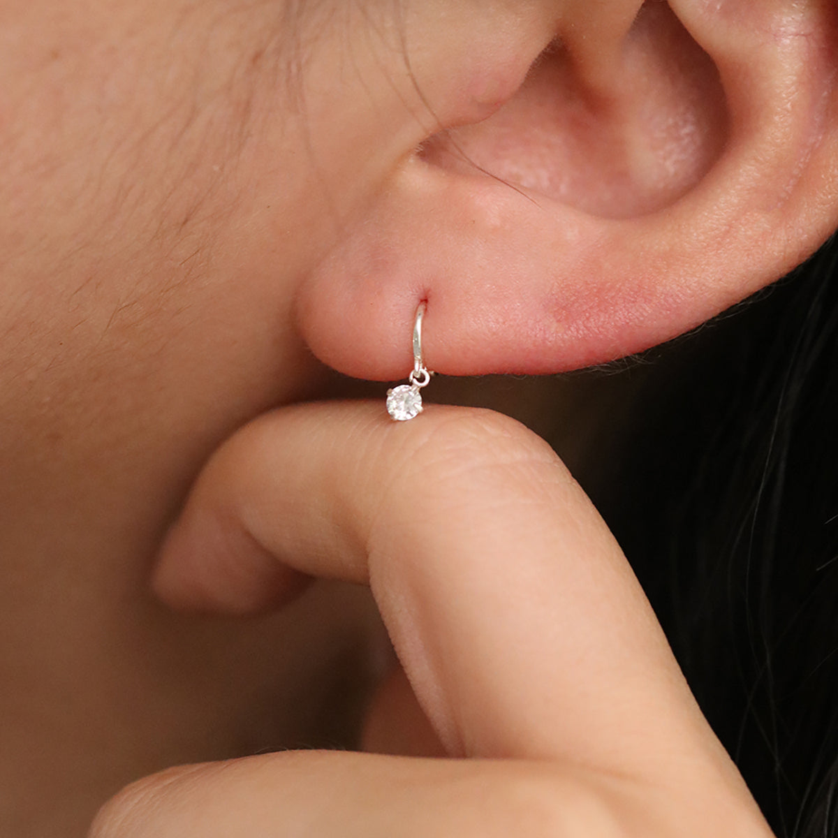 Cubic Charm Huggie Earrings for Women - Minimalist Cubic Zirconia Hoop Earrings - Perfect for Everyday Wear, Work & Date Night