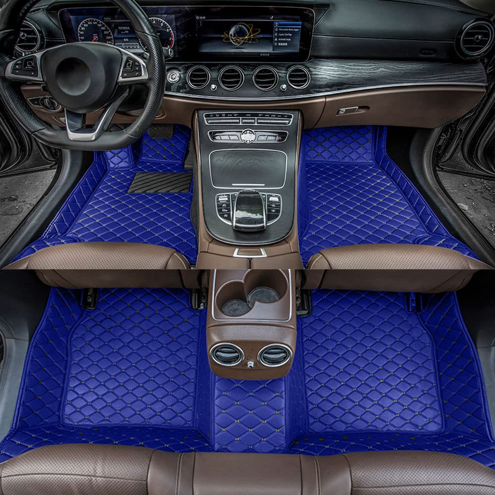 Custom Fit All-Weather Non-Slip Leather Car Floor Mats for Dodge Charger 2014-2016 | Durable Protection & Anti-Skid Design | Perfect for Daily Commute, Road Trips & Winter Driving (Blue)