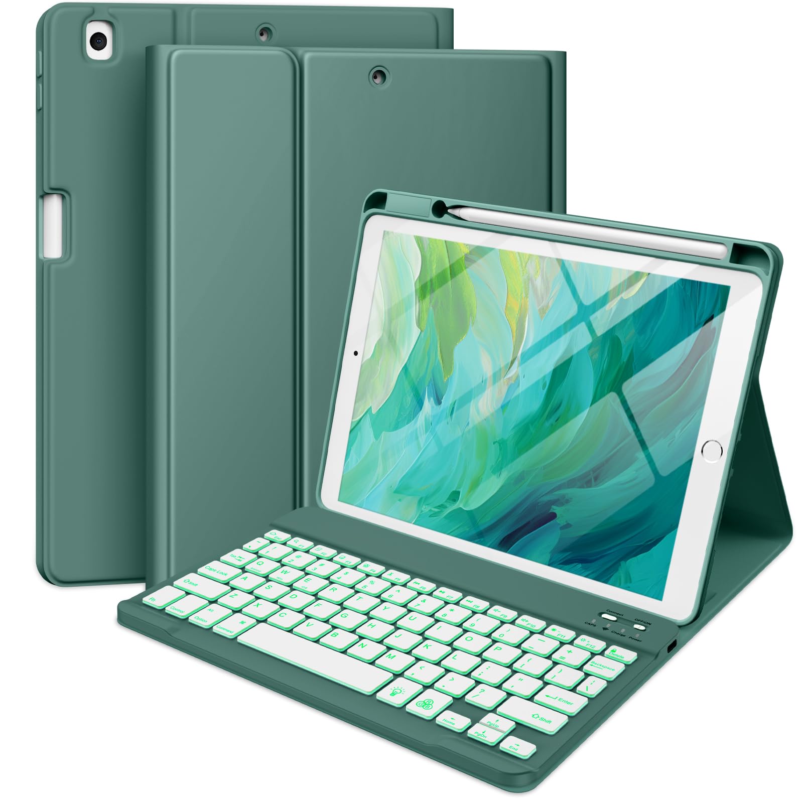 Hamile Backlit Wireless Keyboard Case for iPad 9th/8th/7th Gen, iPad Pro 10.5
