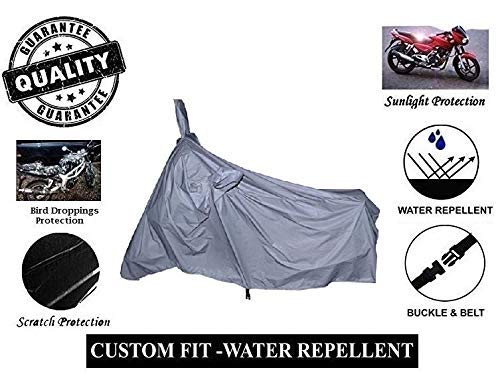 Waterproof & Dustproof NEXTON Polyester Bike Cover for TVS Heavy Duty Super XL - Silver | Durable Motorcycle Accessories for Outdoor Storage & Travel Protection