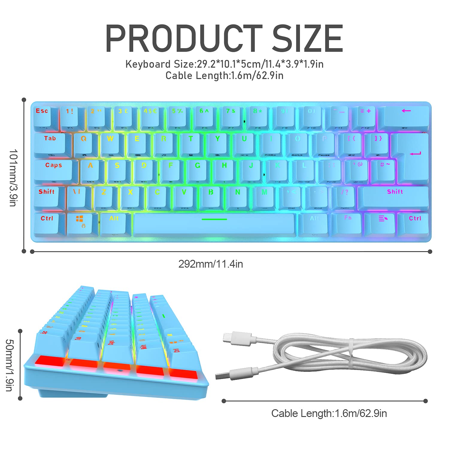 UK Layout RGB Mechanical Gaming Keyboard & Mouse Combo for PC, PS4, Xbox, MAC