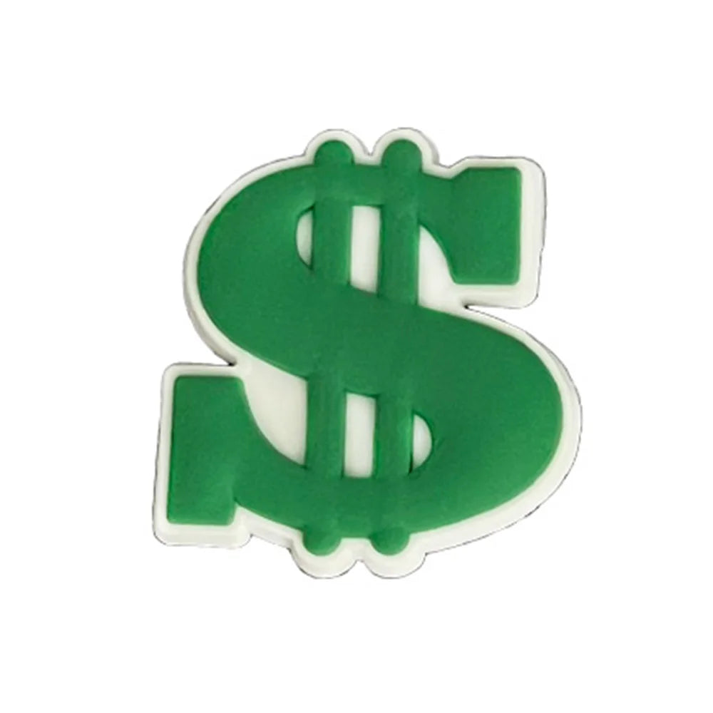 1PCS Funny Dollar Money Shoe Charms - PVC Cartoon DIY Sandal Accessories for Clogs - Unisex Decoration for Boys & Adults - Perfect for Xmas Parties, Gifts & Everyday Fashion