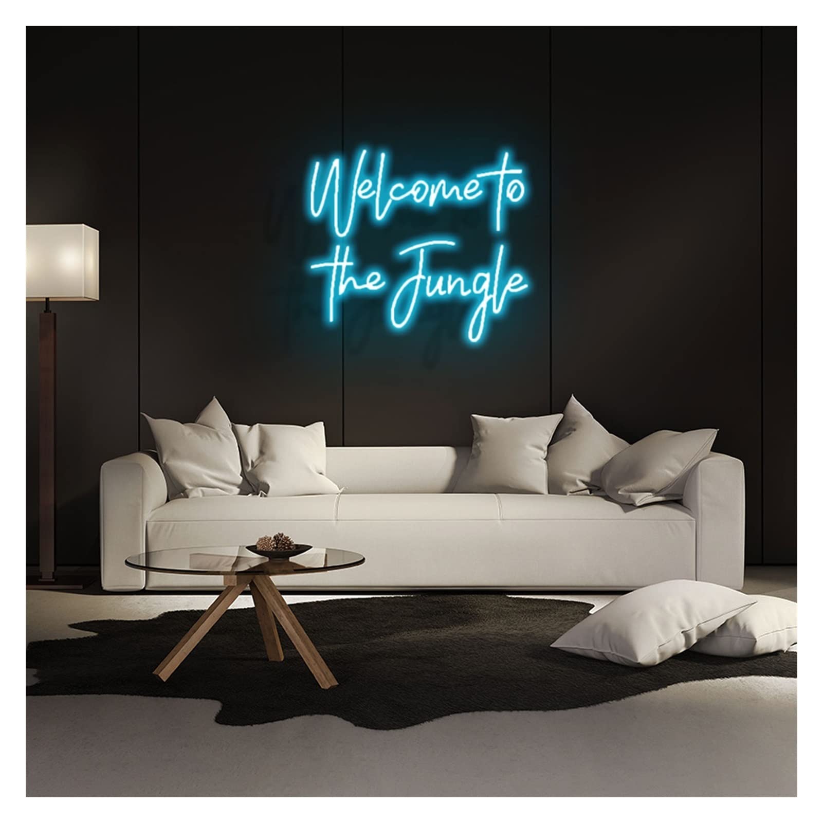 Custom Dimmable Jungle Neon Sign LED Light - 55x48.5cm Ice Blue Wall Decor for Home, Store, Bedroom, Beer Bar & Pub | Perfect for Party Decorations, Man Cave Lighting & Retro Themed Spaces