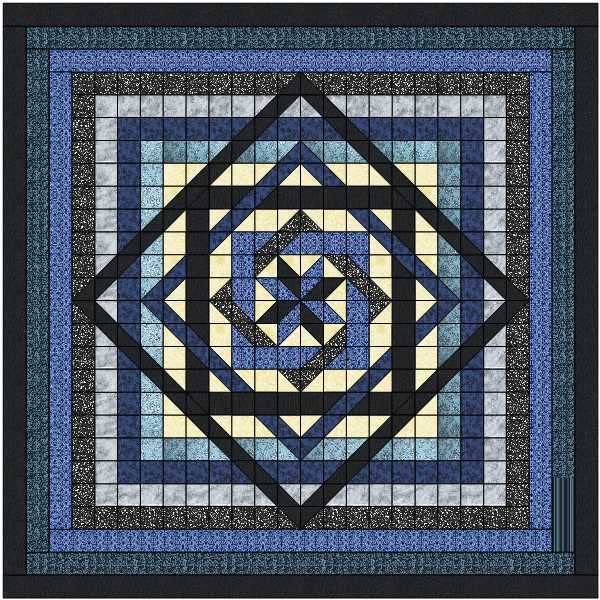 Blue and Black Tumbling Star Quilt Kit - Queen Size Precut Fabric for Easy Sewing | Perfect for DIY Home Decor, Bedroom Makeover & Gift Giving