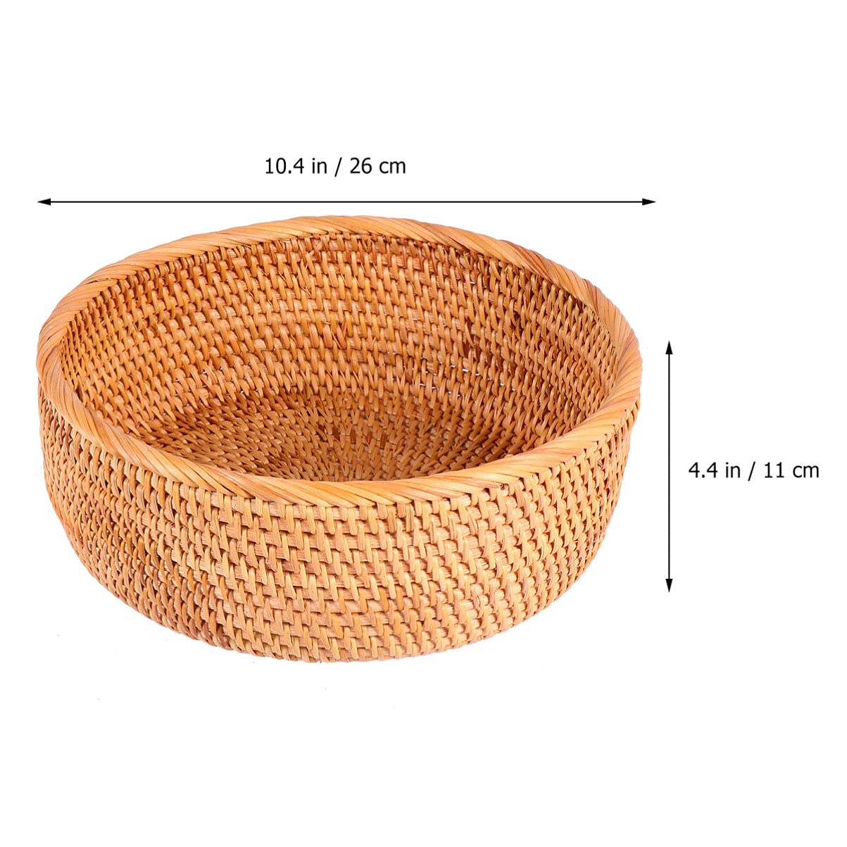 1pc Hemoton Rattan Woven Storage Basket - Multi-Purpose Box Organizer for Fruits, Sundries & Home Decor | Perfect for Kitchen, Bathroom & Living Room Organization