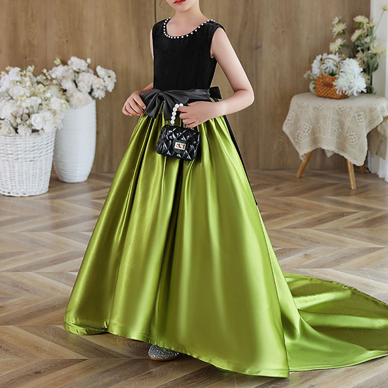 Elegant Baby Girl Puffy Green Princess Dress for Birthday Party | Toddler Formal Gown | Perfect for Special Occasions, Photo Shoots & Celebrations