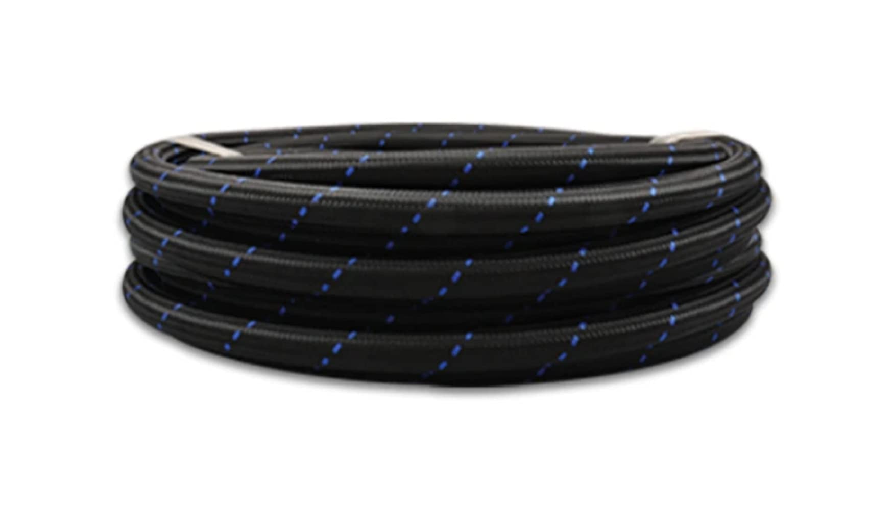 Vibrant Performance 11982B Nylon Braided Flex Hose - 20ft Roll, Black & Blue, AN-12 Size, 0.68