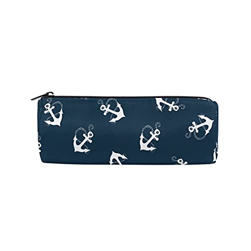 Ocean Sea Anchor Nautical Zipper Pencil Case - Waterproof Stationery Organizer for School, Office & Travel - Perfect Pouch for Pens, Makeup & Cosmetics (Boys, Girls, Adults) - Ideal for Classroom, Work & Daily Essentials Storage