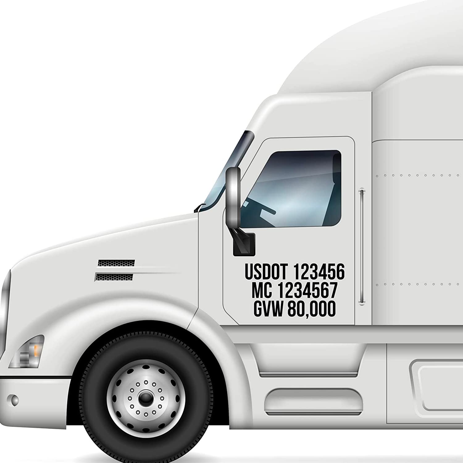 US DOT MC GVW Truck Number Decal Stickers (2 Pack) - Heavy Duty Vinyl Labels for Commercial Trucks & Trailers Compliance