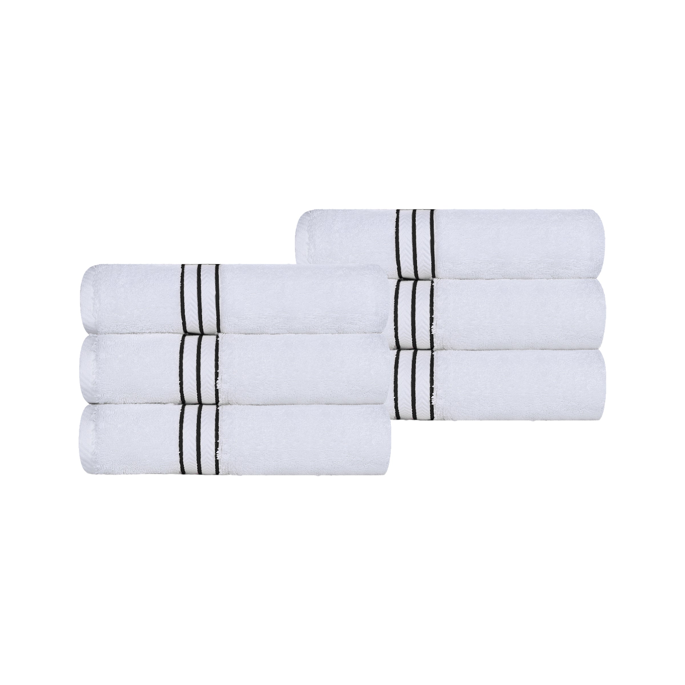 Premium 6-Piece Turkish Cotton Hand Towel Set - Ultra Plush, Highly Absorbent Bath & Kitchen Towels for Spa, Guest Bathroom & Luxury Home Use