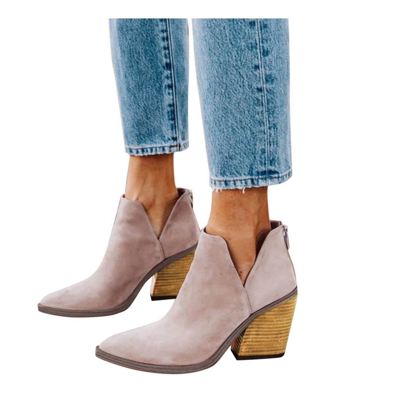 Women's Chelsea Boots with Platform - Comfortable & Non-Slip Ankle Booties for Cowgirl Work | Winter Black Boots for Work, Riding & Outdoor Activities