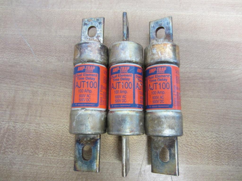 Ferraz Shawmut AJT100 Fuse - 3 Pack - High Amp Electrical Fuse Replacement for Industrial Equipment & Power Distribution Systems