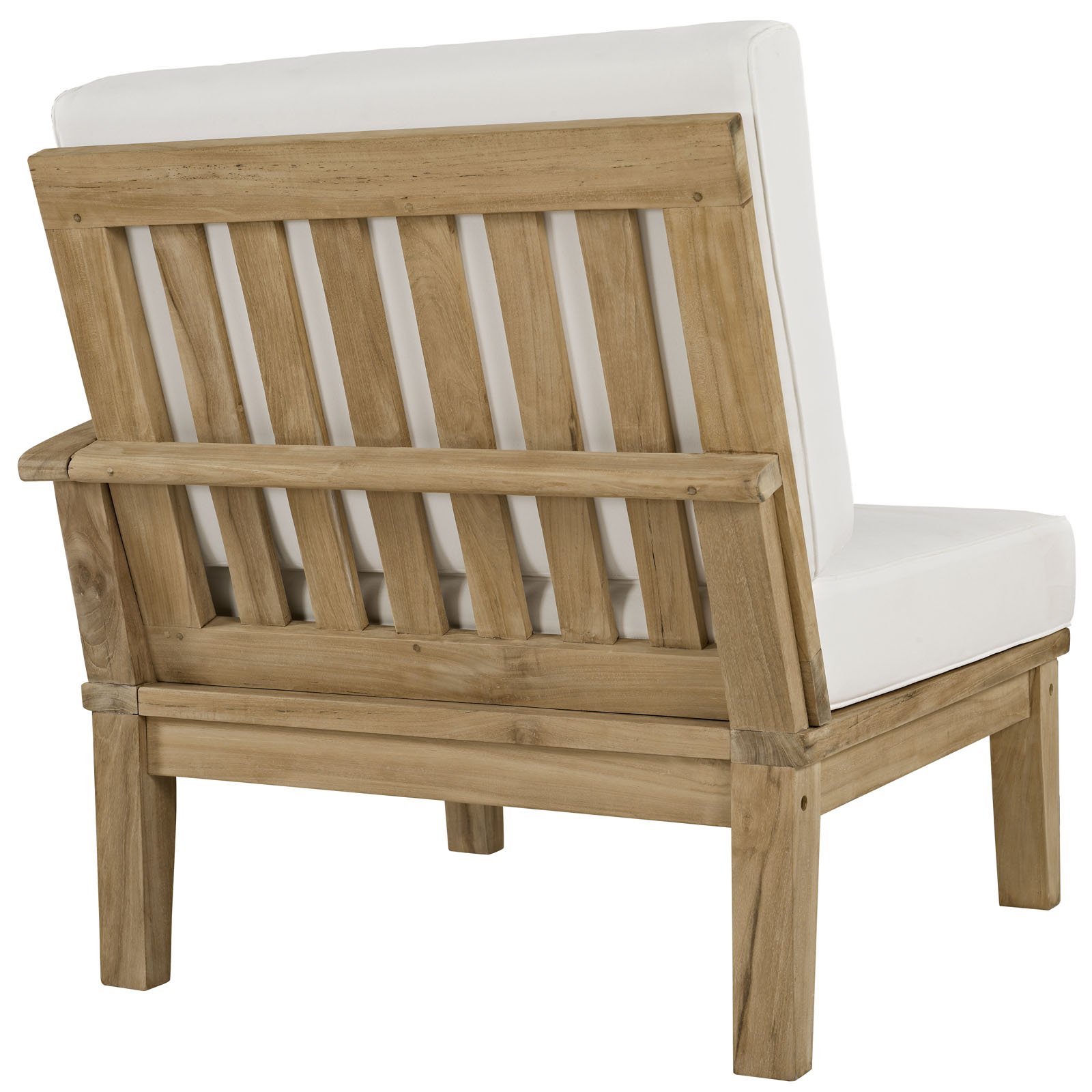 Premium 5-Piece Teak Wood Outdoor Patio Furniture Set - Natural & White - Durable Grade A Teak for Backyard, Poolside & Garden Relaxation