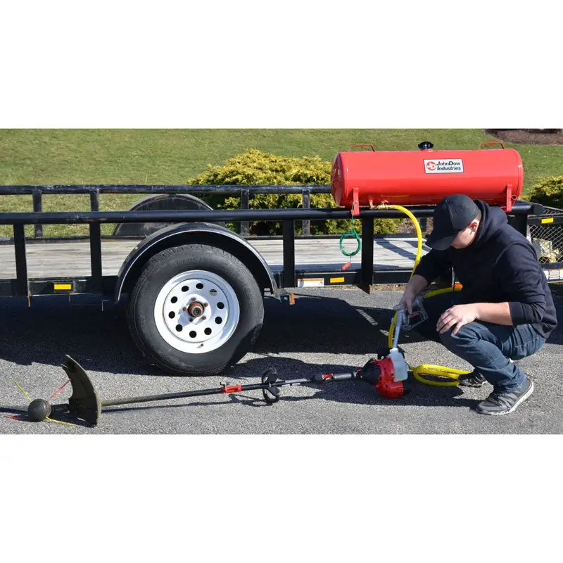 JohnDow 15 Gallon Mobile Fuel Station - Portable Gas & Diesel Fuel Tank with Pump - Ideal for Construction Sites, Farms & Emergency Power Backup