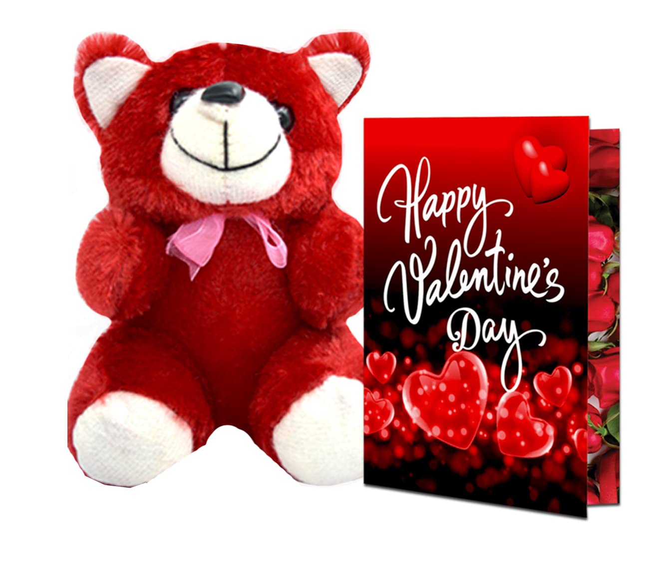 Romantic Gift Set for Couples - Valentine's Day Present for Wife, Girlfriend, Boyfriend or Husband | Love Combo with Red Teddy Bear & Heart Card | Perfect for Promise Day, Rose Day, Teddy Day & Valentine's Week | Anniversary, Birthday or Surprise Gift for Your Loved One