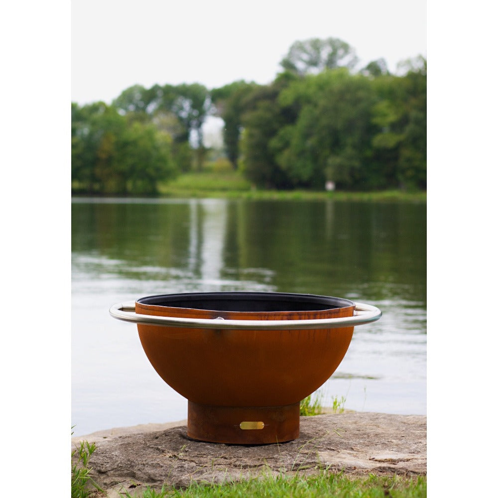 Handcrafted 48 Inch Carbon Steel Fire Pit - Bella Luna Outdoor Fire Pit for Backyard, Patio, and Camping | Rust-Resistant & Durable Design for Cozy Gatherings
