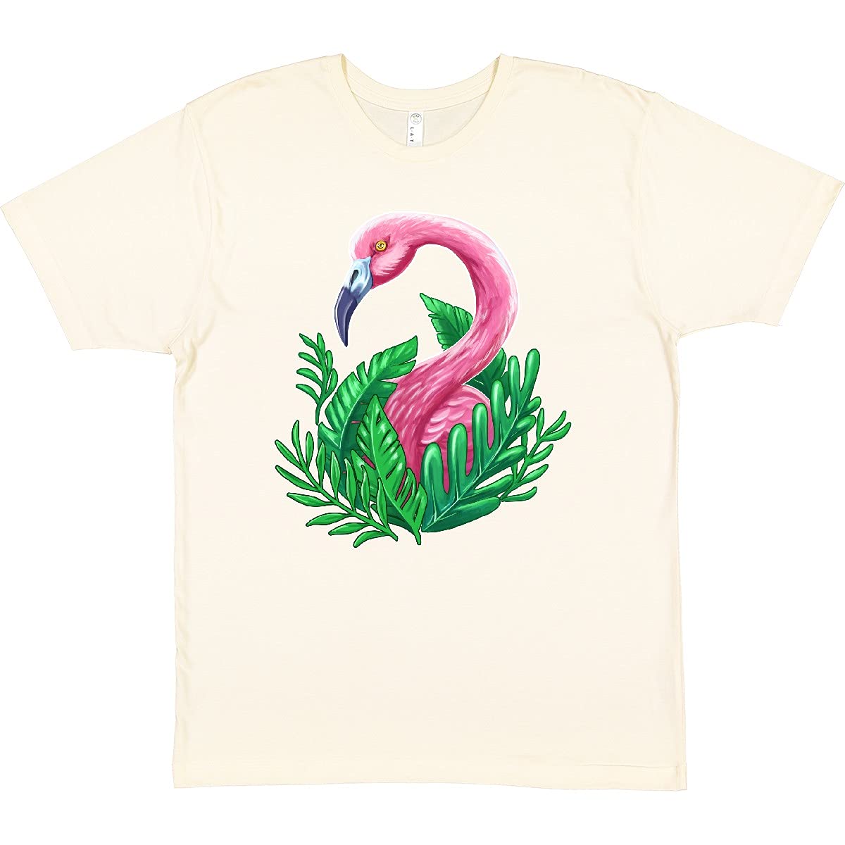 Inktastic Women's Flamingo & Tropical Plants Graphic T-Shirt - Soft Cotton Casual Tee for Summer, Beach, and Vacation Outfits