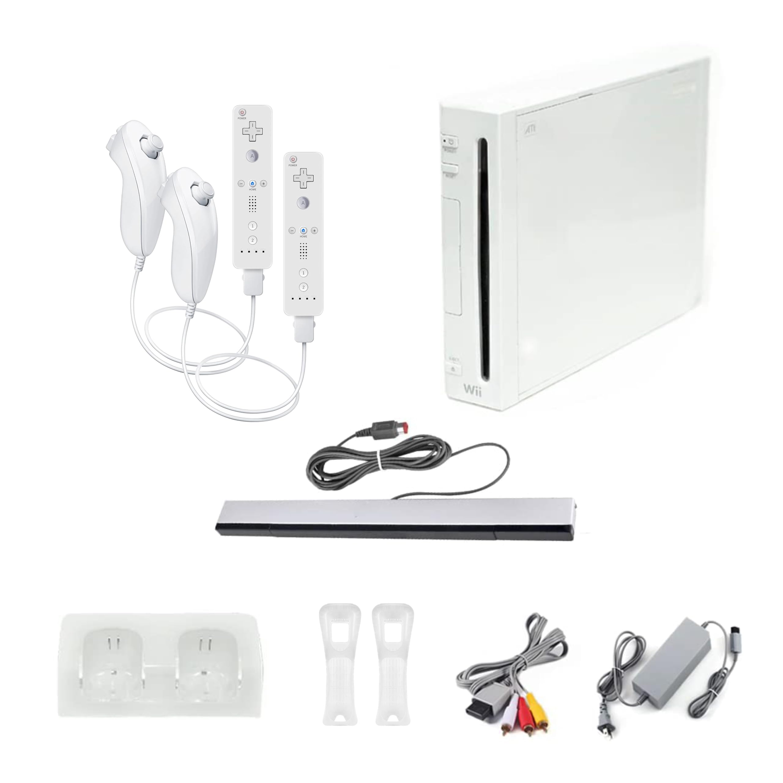 Refurbished Nintendo Wii Console - White Premium Bundle with Motion Controller & Nunchuk | Perfect for Family Game Nights & Home Entertainment