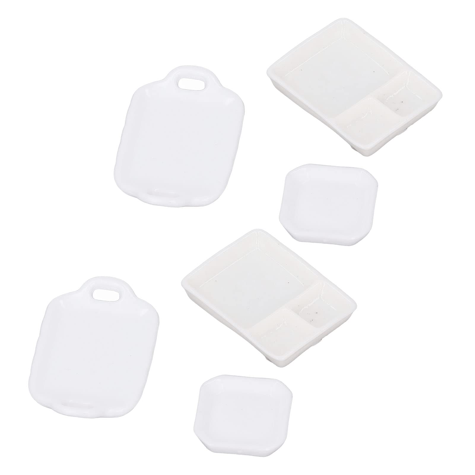 Miniature Square Resin Plates - Tiny Dollhouse Kitchen Tableware Set for Pretend Play, DIY Crafts & Gift for Friends | Perfect for Doll Accessories, Tea Parties & Miniature Displays