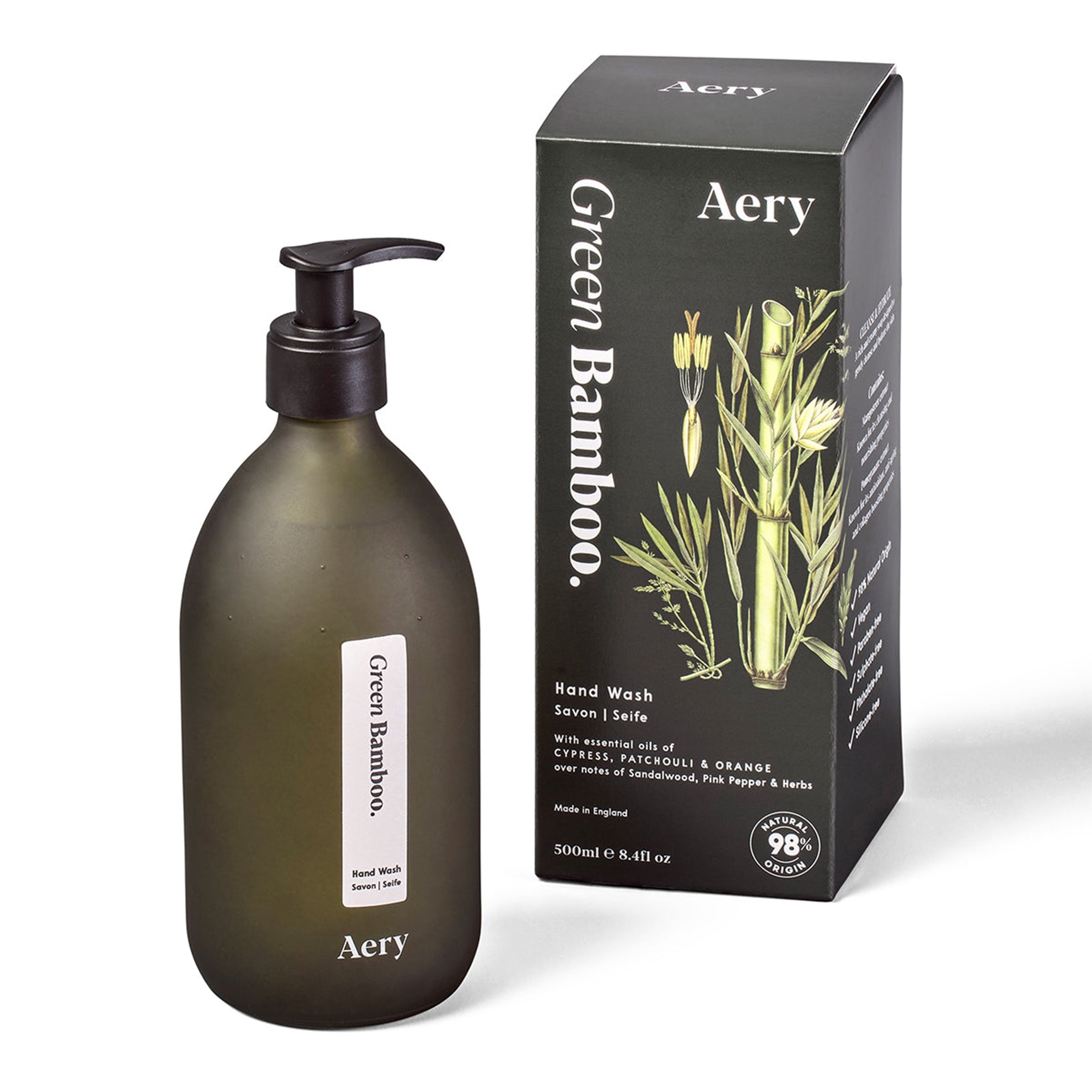 Botanical Green Bamboo Hand Wash 500ml - Natural & Refreshing Liquid Soap for Kitchen, Bathroom & Home