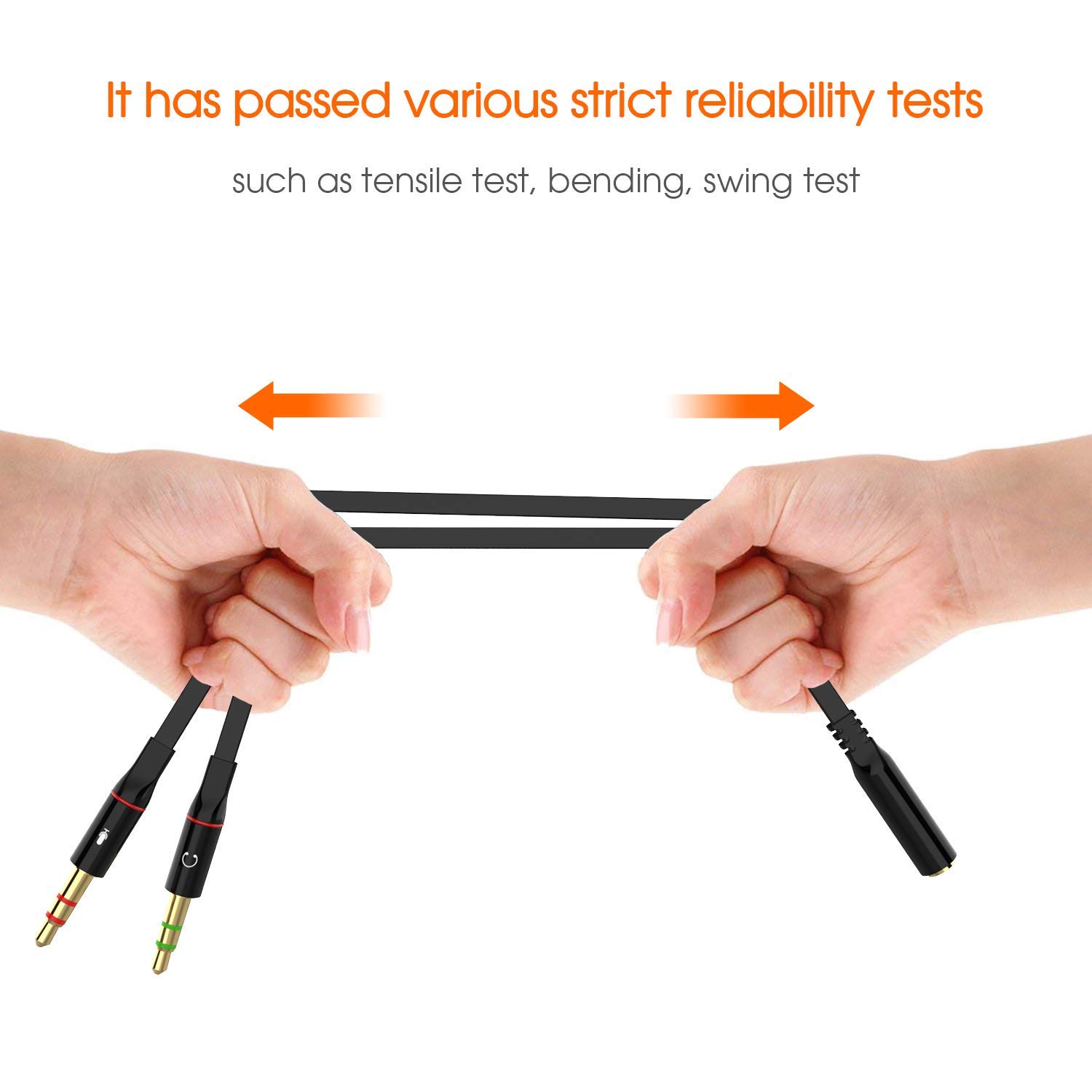 Premium 3.5mm Female to Dual 3.5mm Male Audio Splitter Cable - 2 Pack Black Headphone Adapter for PC, Laptop, Gaming Headsets | Stereo Microphone Jack Extension for Home Office, Streaming & Multi-Device Audio Sharing