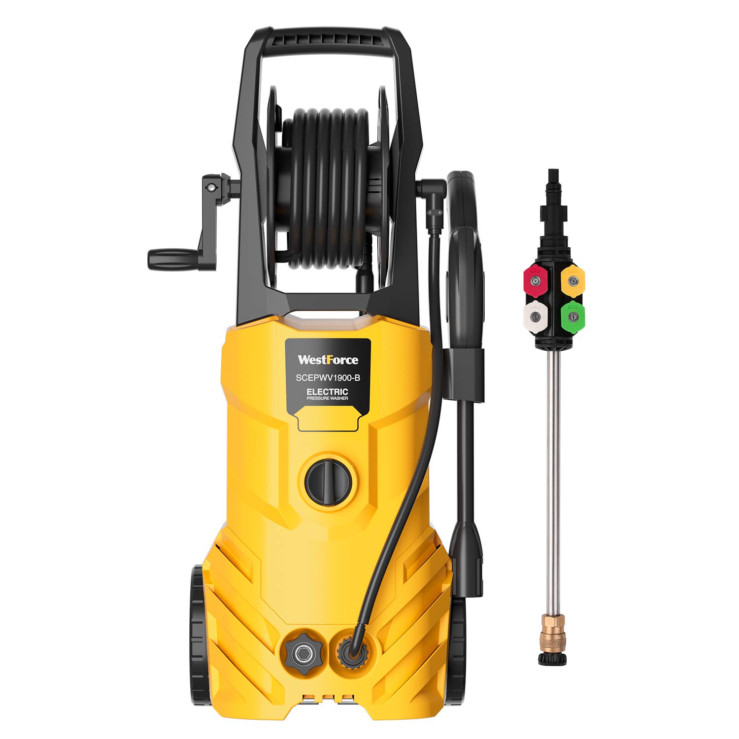 Upgraded 3350 PSI Electric Pressure Washer - 1.85 GPM High Power Washer with 1800W Motor, 5 Nozzles, Hose Reel & Detergent Tank - Perfect for Cleaning Cars, Homes, Driveways, Patios & Outdoor Surfaces - Ideal for Homeowners, Car Enthusiasts & Professional Cleaners