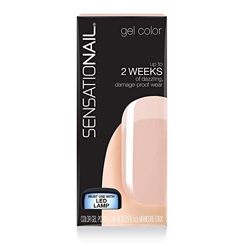 SENSATIONAIL Gel Nail Polish Kit with Manicure Stick - 7.39ml Barely There for Home Salon Nails