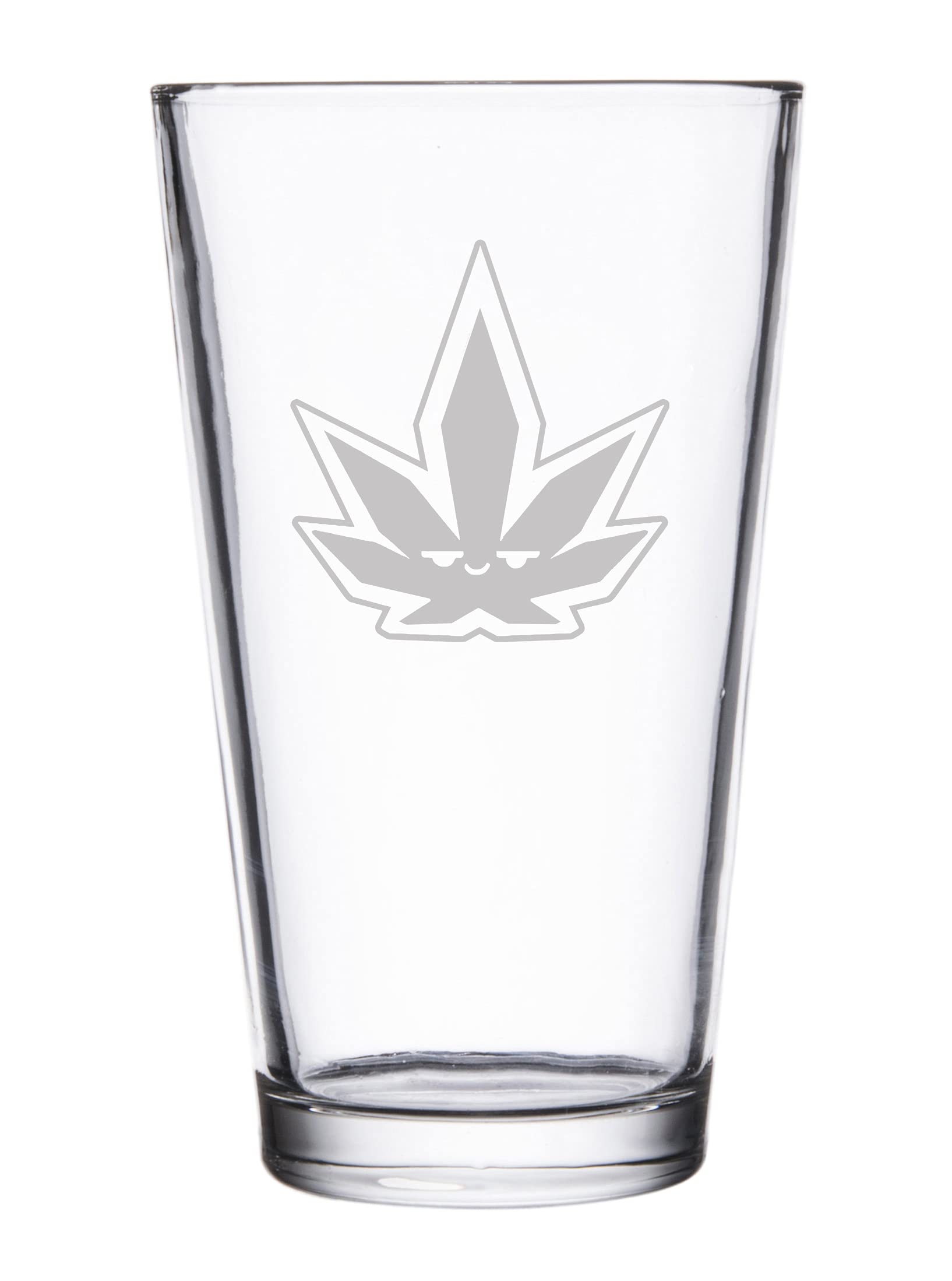 Shark Pot Smoking Pals Pint Glass - 16 oz Laser Engraved Beer Stein with Weed Leaf & Rainbow Design - Perfect for 420 Parties, Stoner Gifts & Home Bar Decor