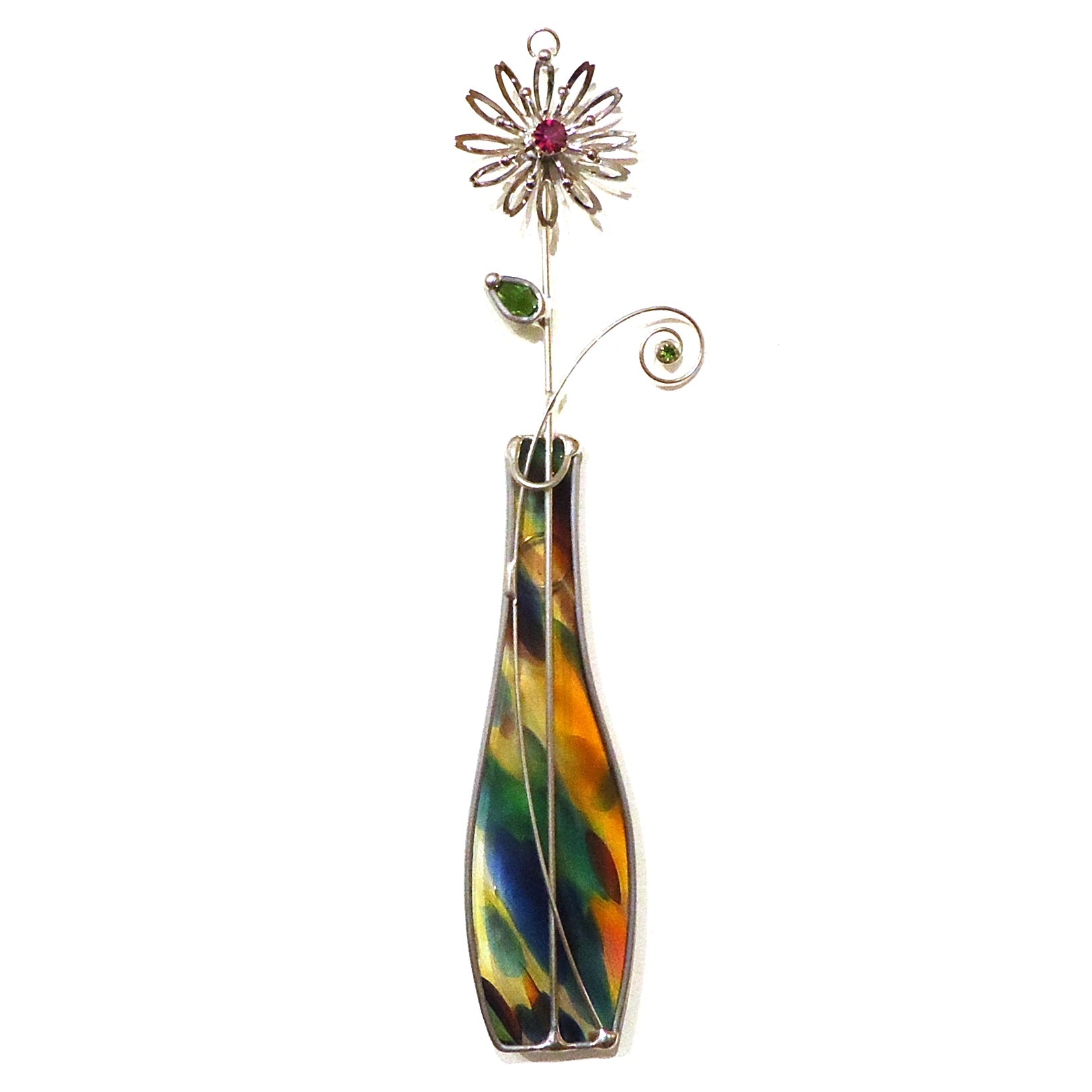Handmade Glass Bud Vase with Suncatcher - Elegant Home Decor for Windowsills, Wedding Centerpieces & Bohemian Interior Design