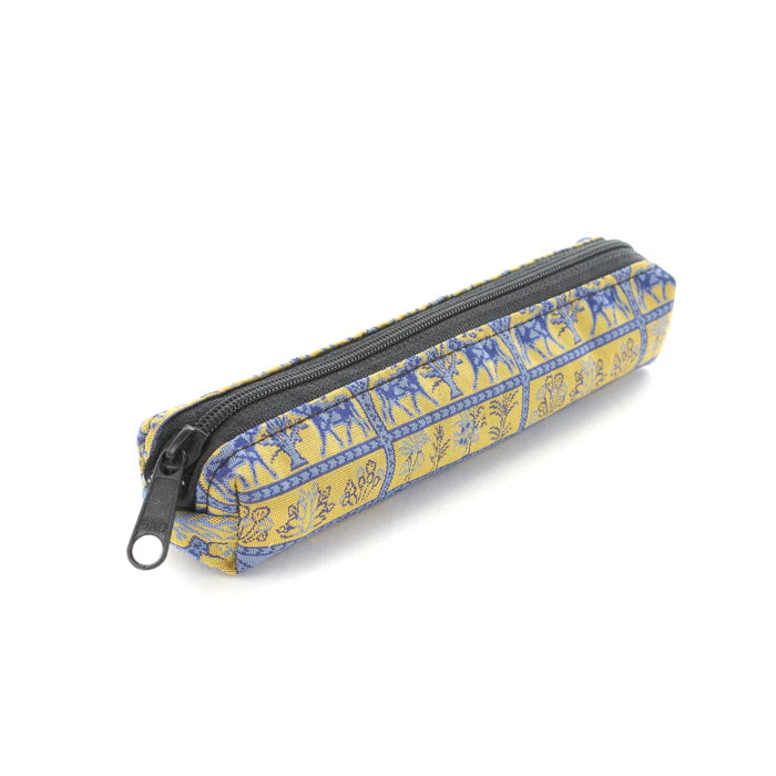 Nishijin Woven Pencil Case - The Bull in the Field - Handmade Japanese Traditional Craft Pen Holder from Kyoto | Perfect for School, Office & Gift Giving