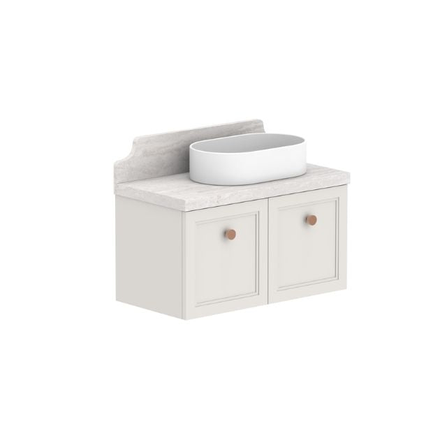 ADP Mabel Wall-Mounted Vanity with Durasein Countertop - Modern Bathroom Sink Cabinet for Small Spaces, Perfect for Apartments & Powder Rooms