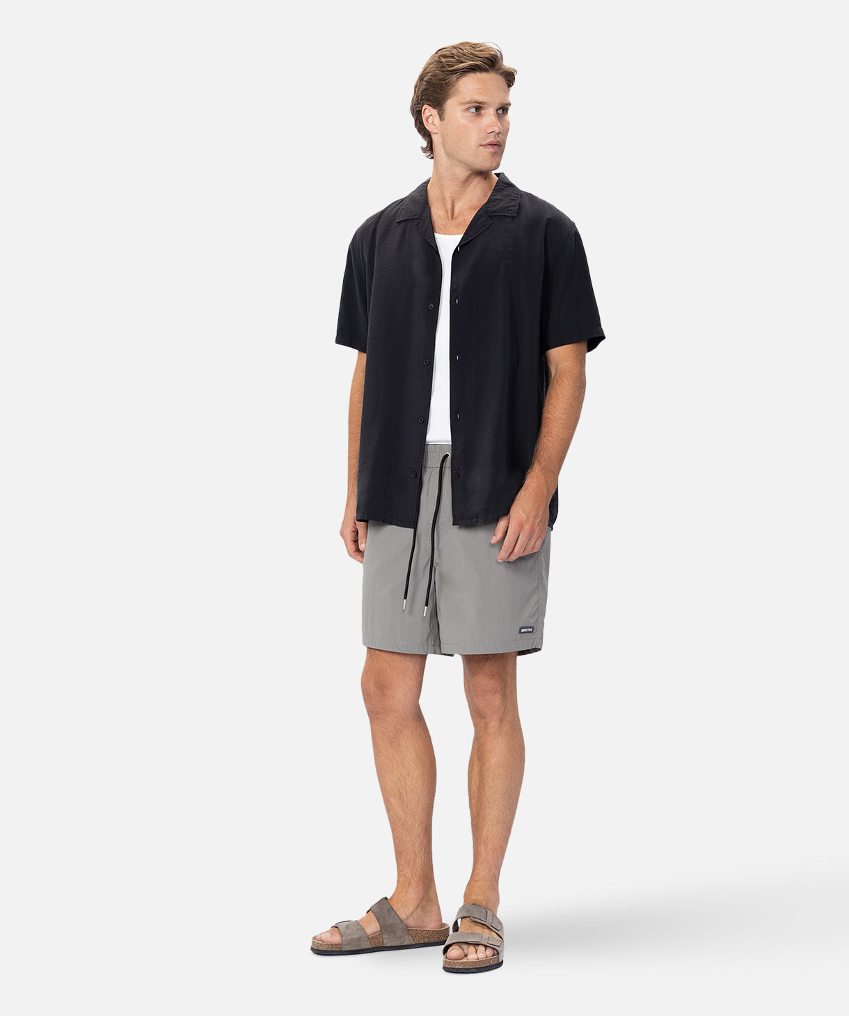 Premium Santiago Short Sleeve Shirt for Men - Black Cotton Casual Button Up Shirt | Perfect for Summer Outfits, Beach Wear & Casual Office Looks