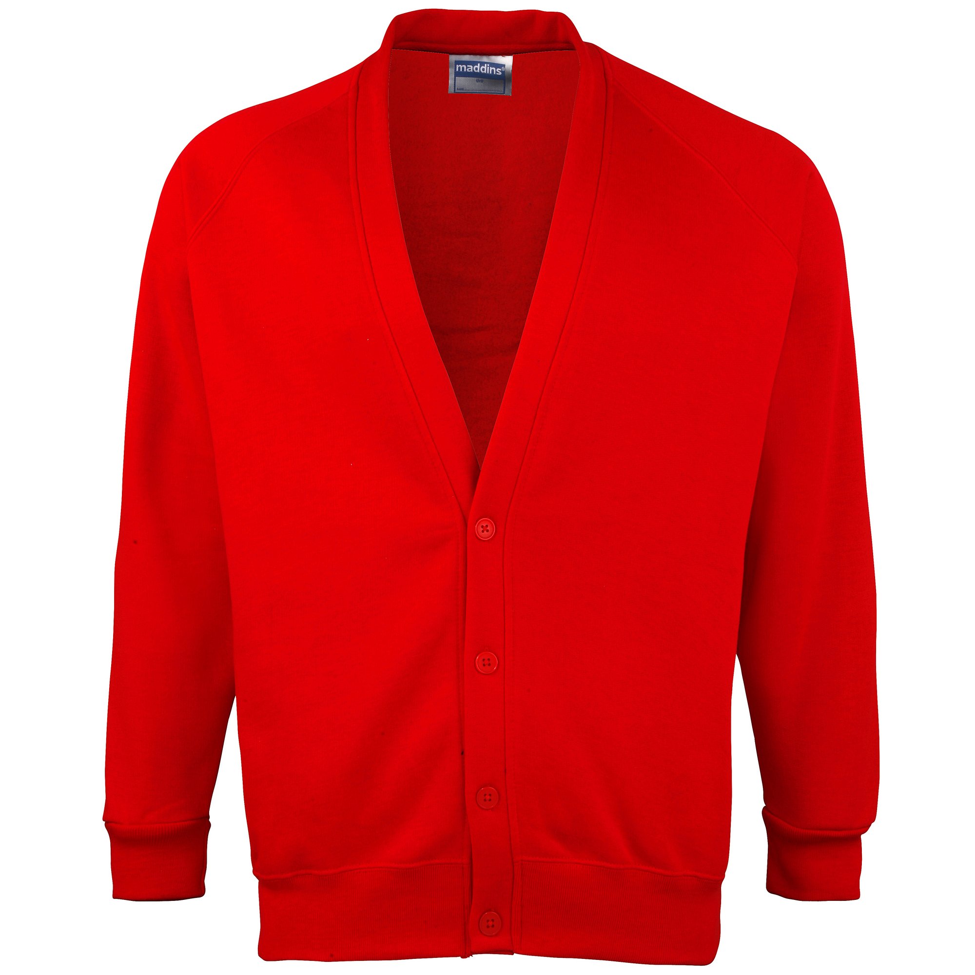 Kids Unisex Colorsure Cardigan - School Wear for Boys & Girls (Size 36, Red) | Perfect for School Uniforms, Casual Outfits & Cool Weather Layering
