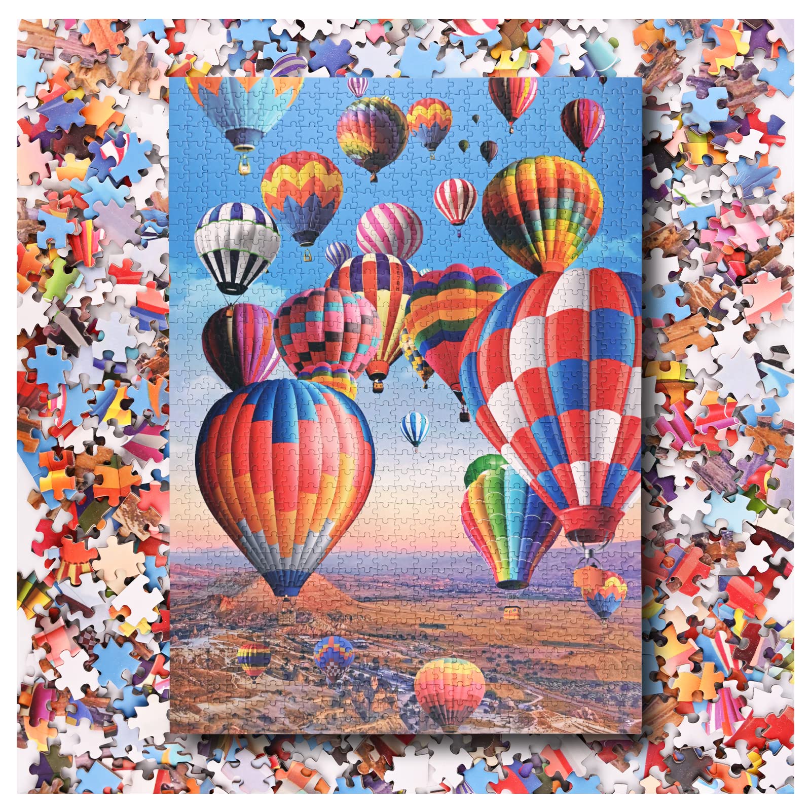 1000-Piece Hot Air Balloon Jigsaw Puzzle for Adults - Natural Landscape Scenery Puzzle Game, Fun Family Activity & Home Decor Gift | Perfect for Relaxation, Stress Relief & Living Room Decoration
