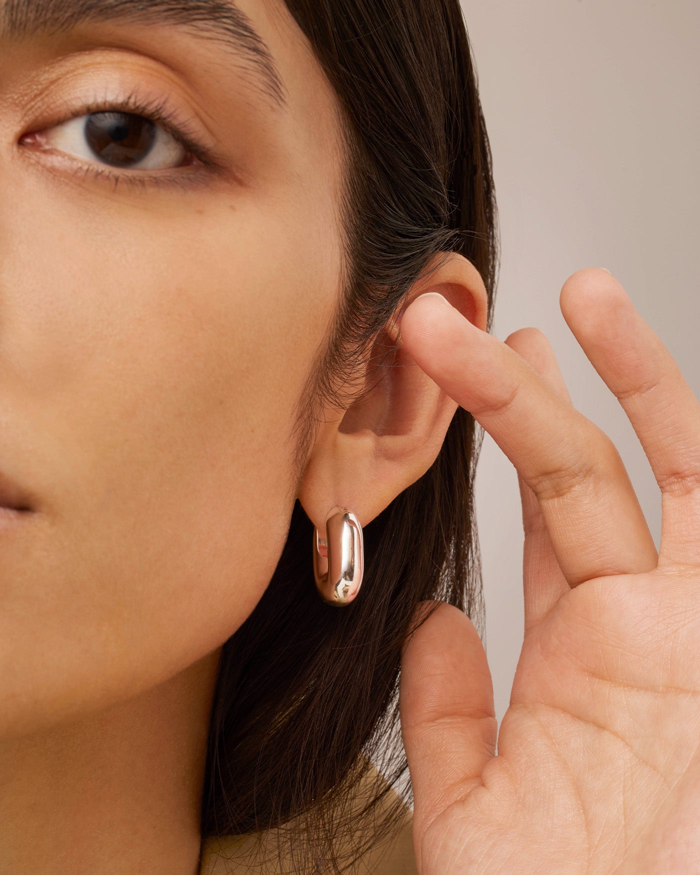 Puffy U Link Earrings for Women - Trendy Gold & Silver Hoop Earrings for Everyday Wear | Perfect for Casual, Office & Party Outfits