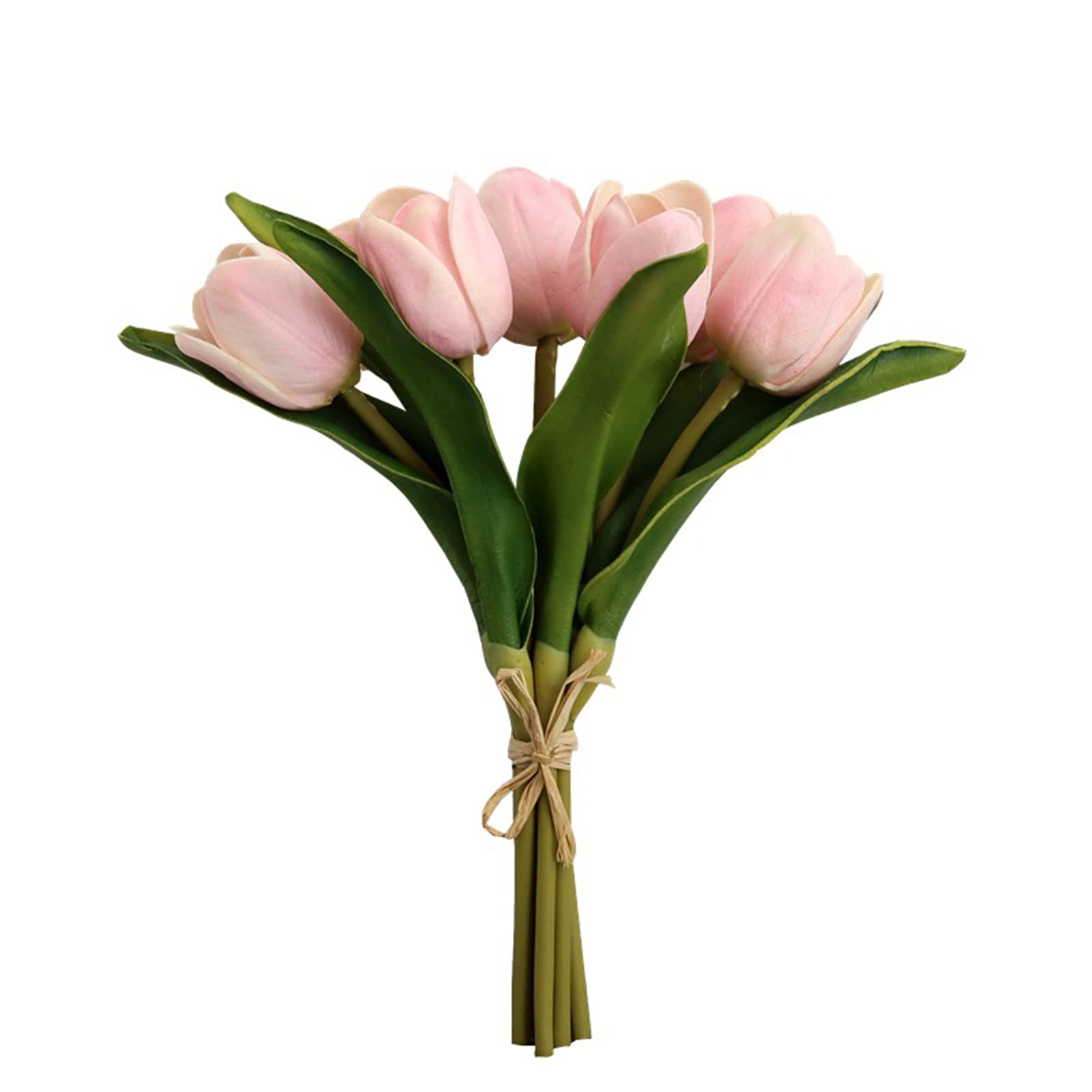 Faux Leather Tulip Bouquet - Realistic Fake Flower Arrangement for Home Decor, Wedding Centerpieces, Bridal Party, Table Decorations (Pink) | Perfect for Living Room, Dining Table, and Special Events