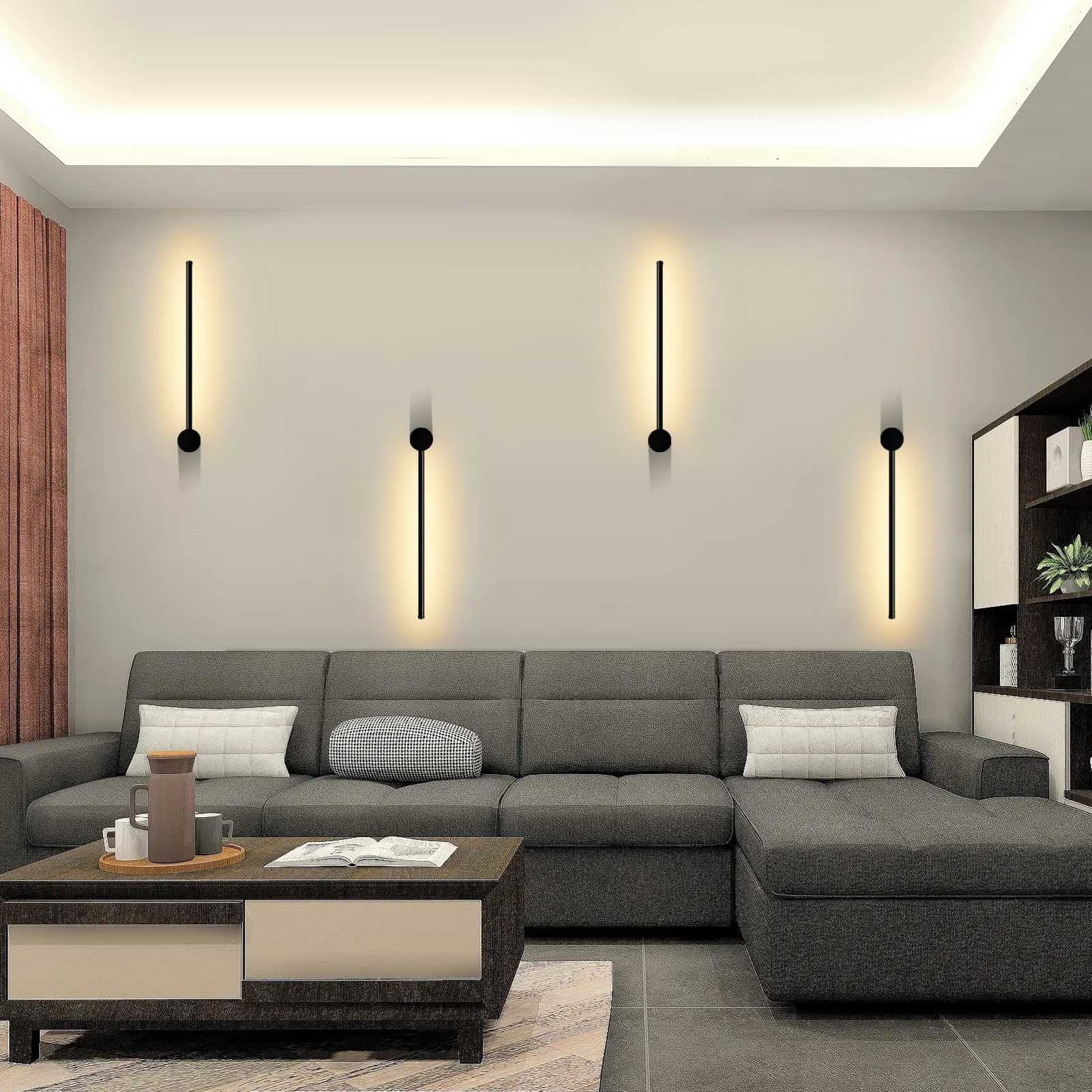 12W Modern Linear LED Wall Sconce - 360° Rotatable Cylinder Wall Light for Living Room, Bedroom, Hallway & Staircase | Energy-Efficient Home & Office Lighting Solution