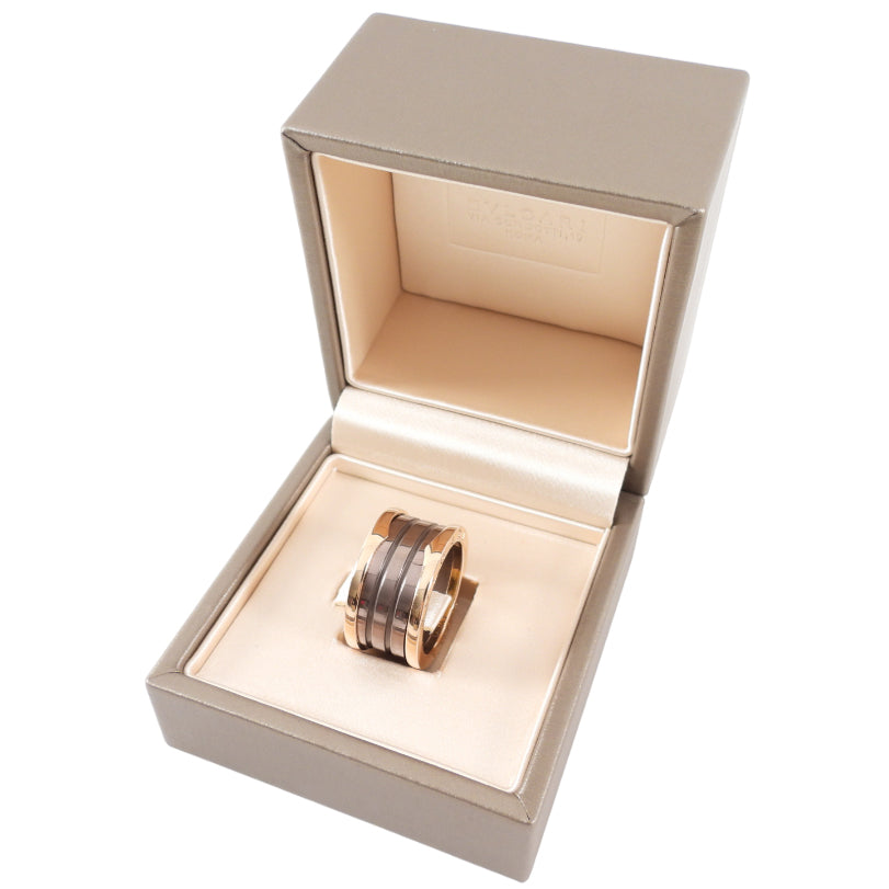 Bvlgari 18k Rose Gold Roma B.Zero1 Ring with Bronze Ceramic 4 Bands - Size 56 / 7.5 - Luxury Jewelry for Women, Perfect for Weddings, Anniversaries & Special Occasions