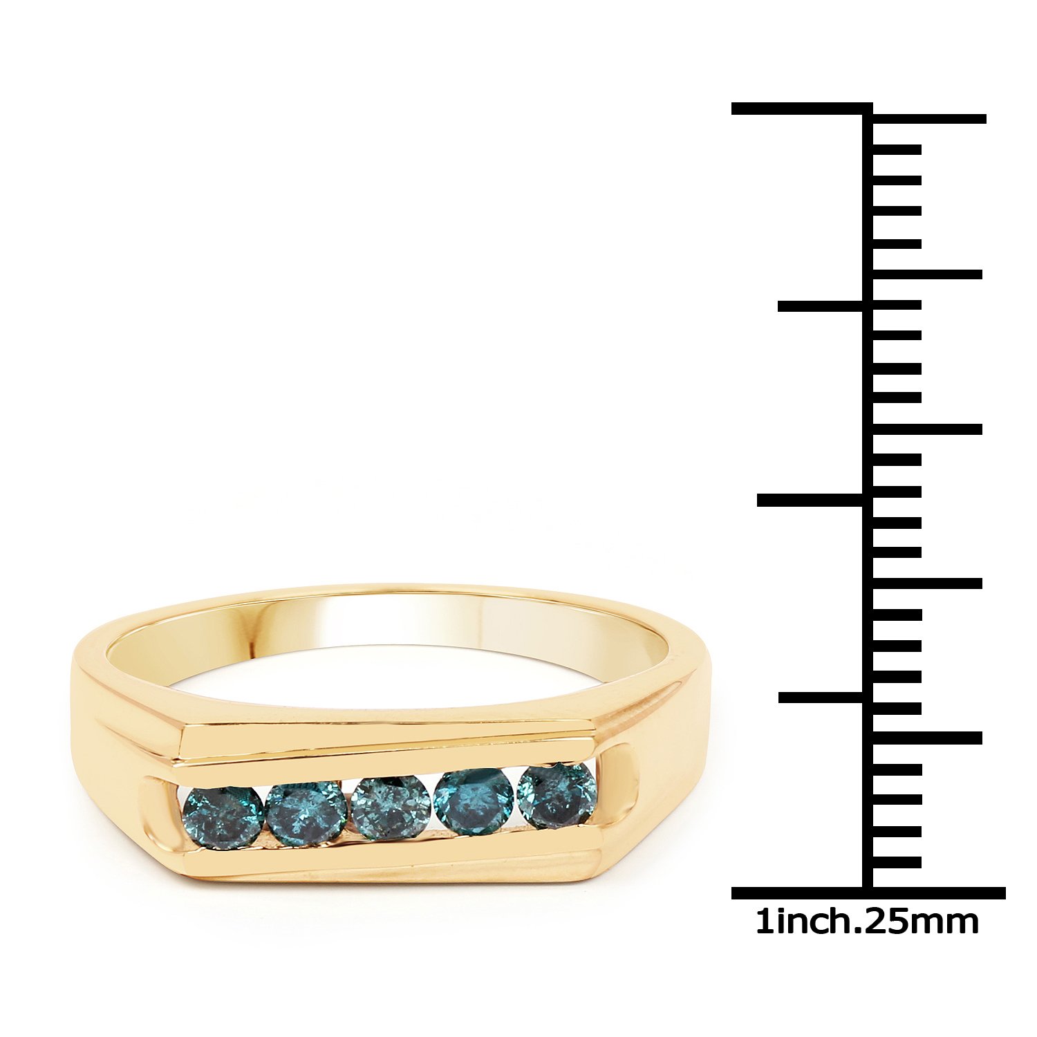 14K Yellow Gold Plated 0.35 Carat Genuine Black Diamond 925 Sterling Silver Ring for Women - Elegant Wedding, Engagement & Anniversary Jewelry Gift