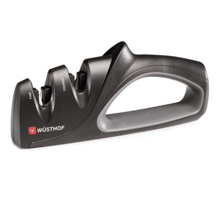 Wusthof Precision Edge 2 Pull Through Knife Sharpener - Professional Kitchen Tool for Sharpening Chef, Paring & Serrated Knives - Perfect for Home Cooks & Professional Chefs - Black