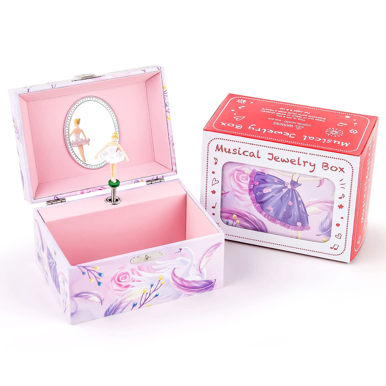 MS. WENNY Girls Musical Jewelry Box with Jewelry Set - Unicorn Music Box for Little Girls, Birthday & Christmas Gift - Perfect for Bedroom Decor, Dresser Organizer & Princess Themed Playtime