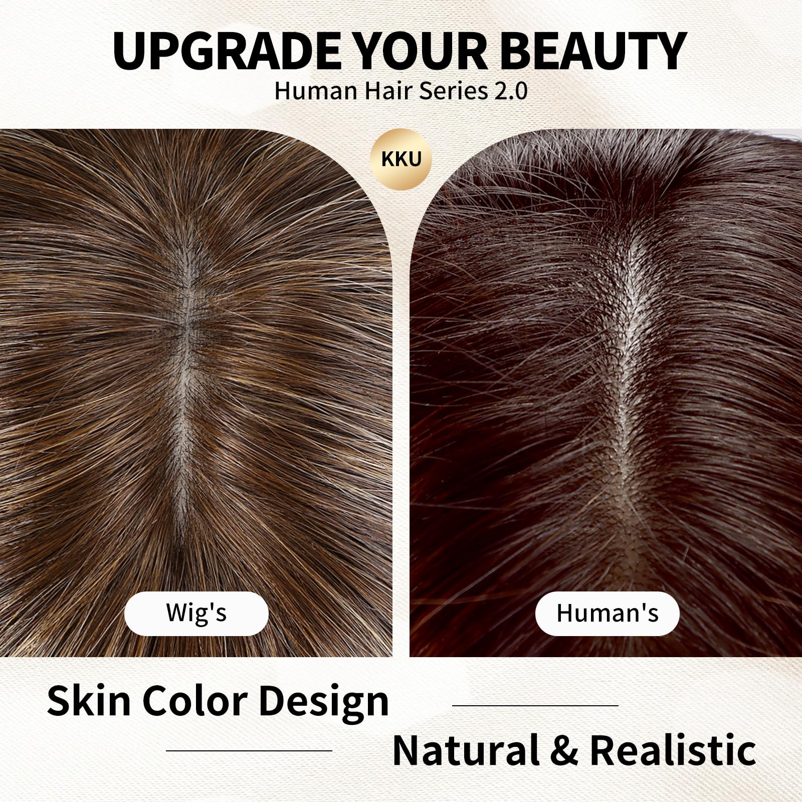 12 Inch Brown Mixed Blonde Human Hair Wigs for Women - Remy Brazilian Hair with Bangs - Natural Looking Wigs for Daily Wear, Cosplay & Special Occasions