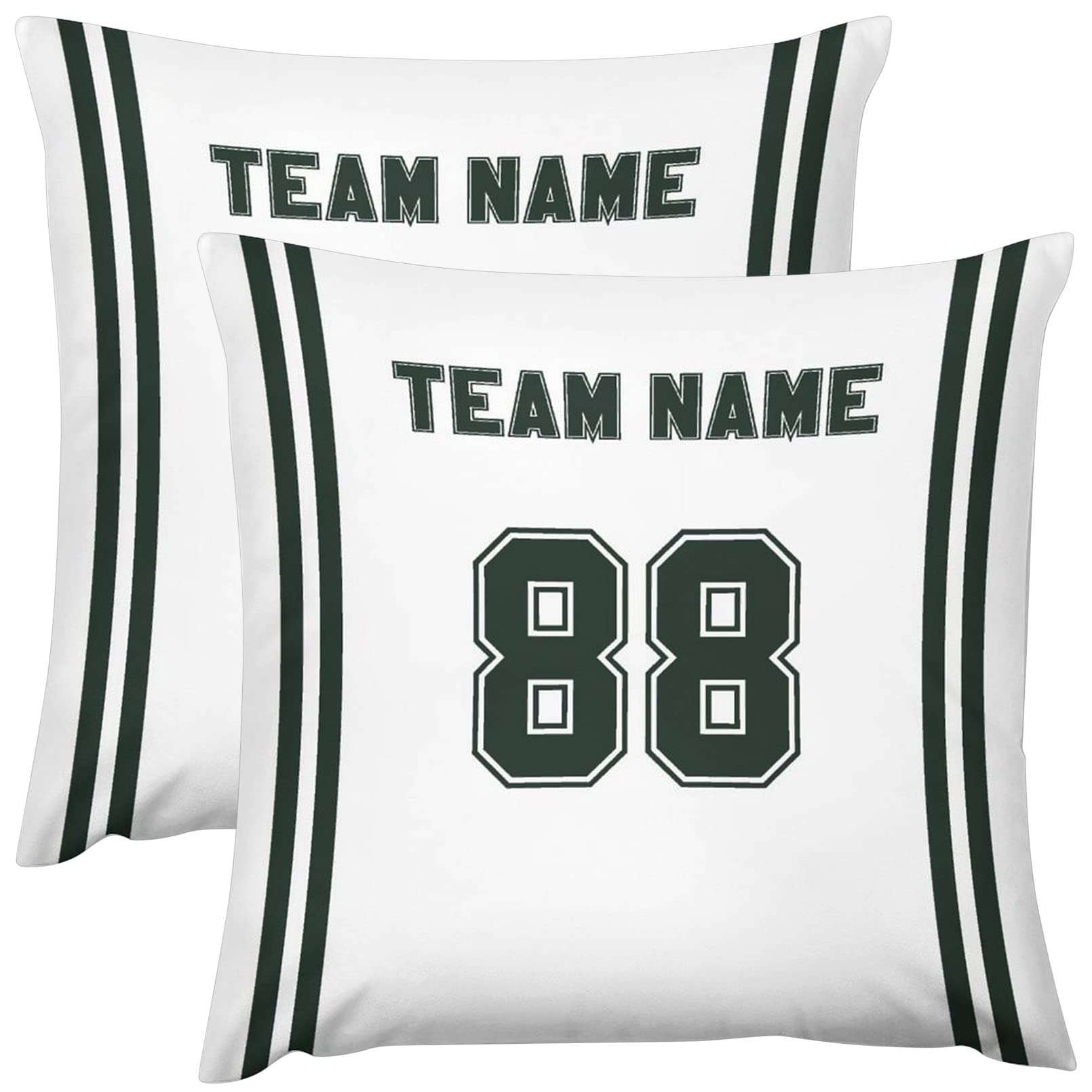Custom Football Team Name Pillow Cases - Personalized Sports Player Number Decorative Throw Pillow Covers (2 Pack) for Bedroom, Couch & Game Room Decor